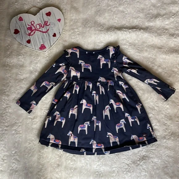 Gray dress with horses 18-24 months - Picture 3 of 3